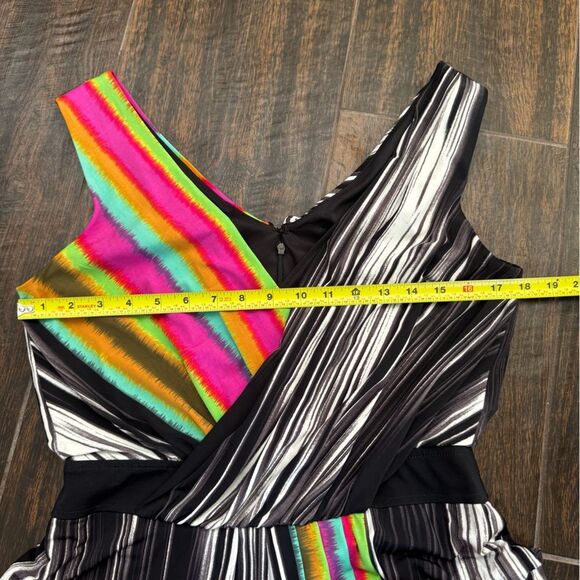 Maggy London Rainbow Surplice Midi Dress - Picture 11 of 16